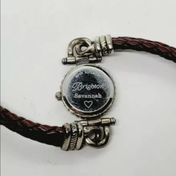 Vintage Brighton Savanna watch silver plate & brown leather strap # E - Picture 4 of 13